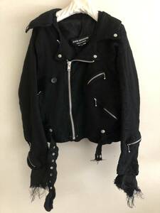 2007 美品 JUNYA WATANABE COMME des GARCONS 縮絨 ライダース 解体再構築 パンク コート ジュンヤ コムデギャルソン noir kei ケイ tao