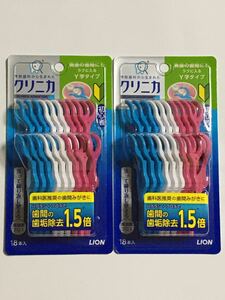 未開封 LION クリニカ デンタルフロス Y字タイプ 18本入り × 2個セット 合計 36本 歯間ブラシ