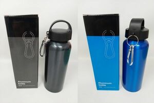 セルトナ カラビナ付アルミボトル 500ml ブラック&ブルー スポーツ レジャー 登山 軽量 新品未使用