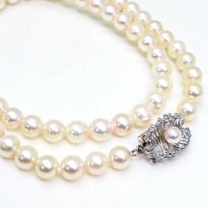 ＊TASAKI(田崎真珠)アコヤ本真珠ネックレス＊m◎ 約24.8g 約43.0cm 約6.0~6.5mm パール あこや pearl necklace jewelry silver EA2/EC0