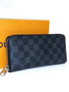 ◇美品LOUIS VUITTON ルイヴィトン ダミエグラフィット ジッピー・ウォレット ヴェルティカル N63095 ラウンドファスナー　長財布