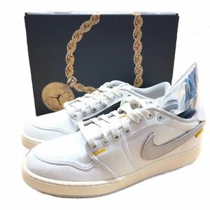 未使用 UNION × NIKE AIR JORDAN 1 KO LOW White Canvas US10 28cm DO8912-101 ナイキ ユニオン エアジョーダン キャンバス