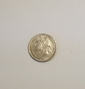 5,000円スタート イギリス　英国　1827年　1　pence　小型銀貨