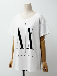 MG2440＝アルマーニエクスチェンジ/A/X Armani Exchange*コットン100％*ログ*半袖*クルーネック*プルオーバー*Tシャツ*カットソー*L*白系