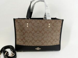 コーチ COACH トートバッグ ハンドバッグ レディース ショルダーバッグ 2WAY レザー アウトレット カーキ 保存袋付き 新品未使用