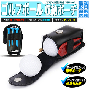 [ 送料0円 ] ゴルフボール ボール収納ポーチ 3種収納 送料0円 開けやすい磁石蓋