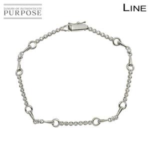 ライン LINE ダイヤ 0.50ct ブレスレット 18cm Pt プラチナ Diamond Bracelet 90220029