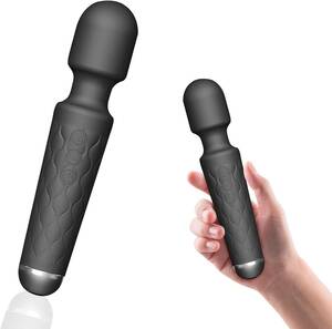 Black KLK強力電マ 電動 強力電ま USB充電 静音 小型 携帯便利 防水 20種振動Q (Black)