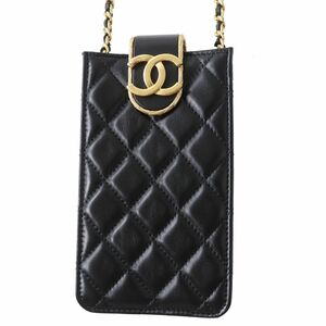 未使用◎伊製 CHANEL シャネル 22B AP2981 レディース ココマーク マトラッセ ラムスキン フォンホルダー チェーンショルダーバッグ 箱付き