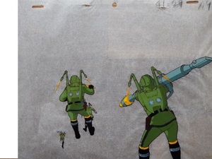 なつかしの名作アニメ　松本零士さん原作「さらば宇宙戦艦ヤマト」◇突入する空間騎兵隊のセル画です