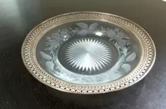 ガラス大皿  アンティーク  26.5 cm
