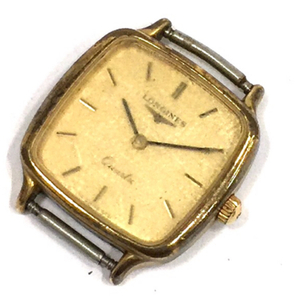 ロンジン クォーツ 腕時計 フェイスのみ 未稼働品 ゴールドカラー文字盤 レディース LONGINES QR043-131