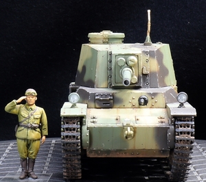 1/35 大日本帝国陸軍 三式中戦車 チヌ 長砲身型 戦車兵フィギュア×1体セット 制作完成品