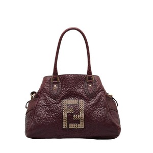 フェンディ ズッカロゴ ハンドバッグ トートバッグ パープル レザー レディース FENDI 【中古】