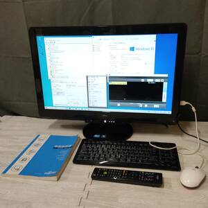 TV付 一体型PC FMV ESPRIMO 23型 FHD Win10/Blu-ray/i5-2520/4GB/1.5TB FH76/CD 動作確認済み/動画有 中古 富士通 純正付属多数 (送料無料