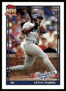 1991 Topps Lenny Harris Los Angeles Dodgers #453 海外 即決