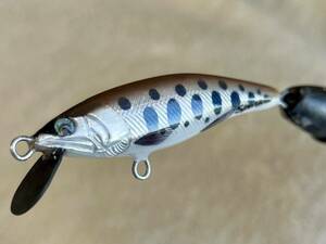 ハンドメイドミノー sparkle lures 山女魚60Sシンキング4.8g アルミフラッシュナチュラルブラウン　パーマークブラック