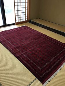 新品ペルシャ絨毯 アフガニスタン 手織り トライバルラグ アフガン絨毯　ホジャロナイ約4平米