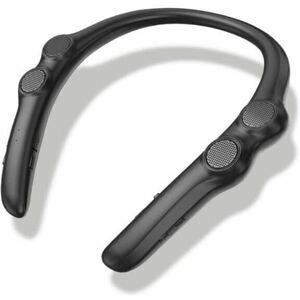 【新品未使用】ネックスピーカー 黒 ブラック ハンズフリー ワイヤレス 首掛け 防水 軽量 充電式 Bluetooth スピーカー テレワーク 
