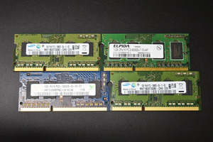 当日発送 Mac対応 メモリ DDR3 1GB×4枚 PC3-8500S 中古品 Micron SAMSUNG ELPIDA hynix 1-7