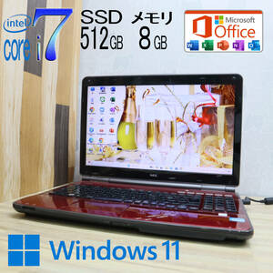 ★中古PC YAMAHA♪最上級4コアi7！新品SSD512GB メモリ8GB★LL750E Core i7-2630QM Win11 MS Office2019 Home&Business ノートPC★P70709