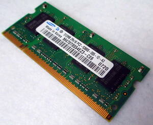 【SAMSUNG】512MB-2Rx16 PC2-5300S SO-DIMM(単品) 