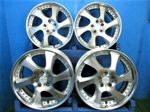 S142 中古 AME シャレン ヴィンミューレ 19X8J +45 5H 114.3 ハブ径 73ｍｍ シルバーポリッシュ 4本 エスティマ プリウスα マークX 