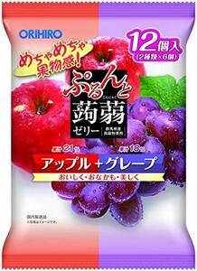 オリヒロプランデュ ぷるんと蒟蒻ゼリーパウチ アップル+グレープ 20gx12個×6袋