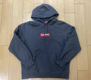 SUPREME シュプリーム 21AW Box Logo Hooded Sweat shirt BOXロゴ スウェット パーカー チャコール サイズXL USED 美品