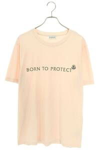 モンクレール MONCLER H10918C00031 サイズ:L BORN TO PROTECTロゴ刺繍Tシャツ 中古 FK04
