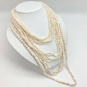 「淡水パールネックレスおまとめ」a 約203g 真珠 ケシ バロック ベビー pearl Pearl necklace jewelry silver DA0