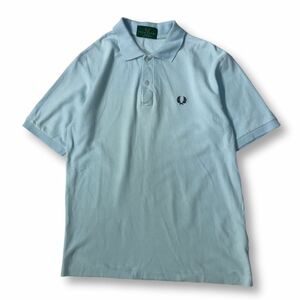 《良品◎》FRED PERRY フレッドペリー★ワンポイント刺繍*半袖*デザインポロシャツ*ライトブルー*サイズM(MS2850)◆S60