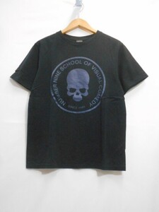 67 送60サ 0506$D22 NUMBER (N)INE ナンバーナイン メンズ SCHOOL OF VISUAL COMEDY プリント半袖Tシャツ 日本製 ブラック サイズ2 中古品