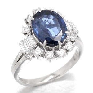 ミキモト MIKIMOTO プラチナ 非加熱サファイア ダイヤモンド リング S2.57ct 9号 Pt950