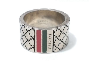 GUCCI グッチ＃15 295674 ディアマンティッシマ ワイド リング 指輪 シルバー