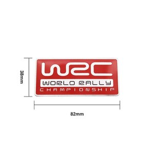 【送料込】WRC エンブレムプレート 赤角 縦3.9cm×横8.0cm SUBARU スバル STI アルミ製 