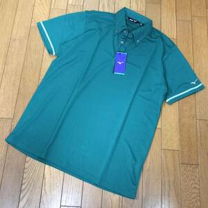 （物56）新品　ミズノ　ゴルフ　吸汗速乾　ポロシャツ　52JA905235　緑　メンズXL