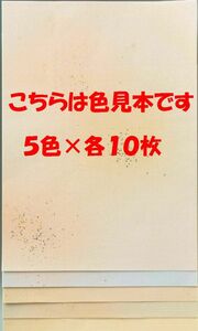 書道　かな用料紙　半懐紙　絹目入り　しきぶ　５色入×各１０枚