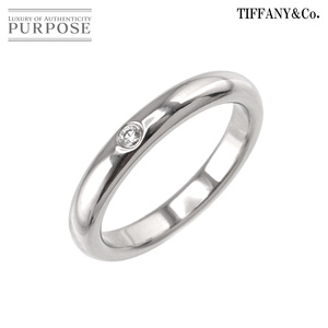 ティファニー TIFFANY&Co. スタッキング バンド 8号 リング ダイヤ 1P Pt プラチナ 指輪 Stacking Band Ring 90191775