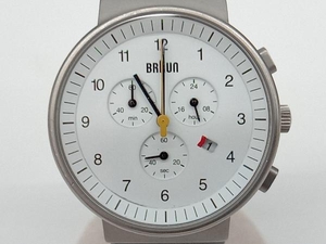 BRAUN　ブラウン　BNH0035WHBKG　電池式　クォーツ　クロノグラフ　デイト　ホワイト×シルバー　メンズ腕時計 店舗受取可