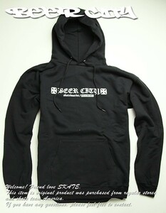 BEER CITY (ビアシティ) SKATEBOARDS/RECORDS パーカー フプルオーバー Iron Cross hoodie Black スケボー SKATE SK8