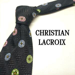 CHRISTIAN LACROIX ブラック ドット柄 イタリア製 シルク