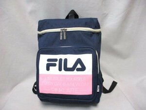 【N648】FILA × PINKLATTE/フィラ ピンクラテ◇スクエアリュックサック　NV　H41cm