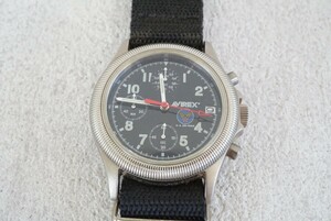 F840 AVIREX/アヴィレックス ミリタリー クロノグラフ メンズ 腕時計 アメリカ USA ブランド ヴィンテージ アクセサリー 不動品