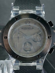 SYULLA シュラ CHRONOGRAPH クロノグラフ S-3101-ZBK アナログ 腕時計 ブラック ラバーベルト ステンレス 新品電池交換済み 動作確認済み