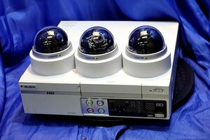 ALSOK アルソック 防犯カメラ一式 カメラSC-Y002-J*3台+ デジタルレコーダー DR-C009-J(HDD無し)*1台 46554Y