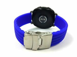シリコンラバーストラップ 腕時計交換用ベルト クイックリリース ブルー 18mm