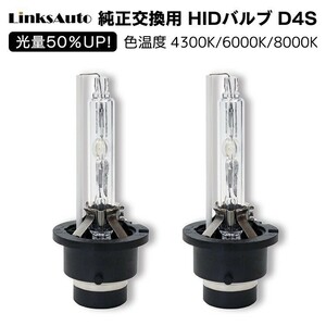 光量50％UP 純正交換 HID D4S ヘッドライト バルブ 車用 トヨタ ラクティス SCP10/NCP10 4300k 6000k 8000k 発光色選択可能 LinksAuto