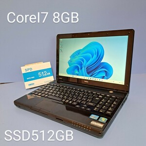 ★最強CoreI7★メモリ8GB★新品SSD512GB NEC/LM750/H/13.3インチ液晶/Windows11/ブルーレイ/Office2019H&B/Webカメラ/lavie/コンパクトPC