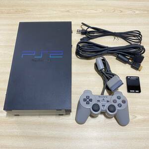 BD04 【ゲーム】　動作OK　PS2本体　SCPH-50000　電源ケーブル　D端子ケーブル　コントローラ　メモリーカード付き　現状品　　